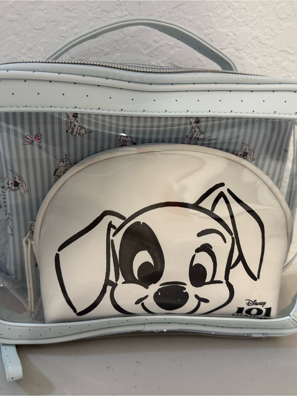 New womens Disney 101 Dalmatians White & Black Cosmetics Bag set